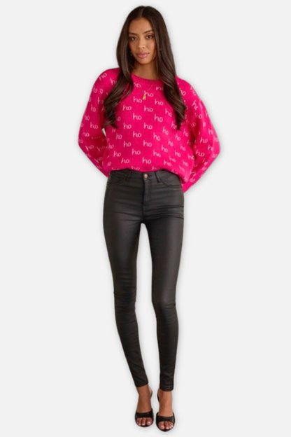 Ho Ho Ho Sweater - Pink