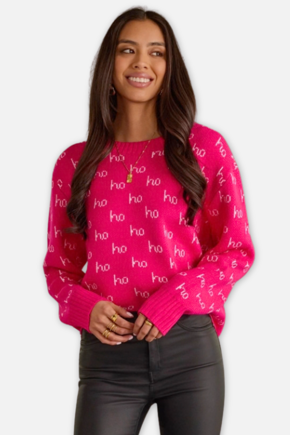 Ho Ho Ho Sweater - Pink