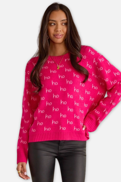 Ho Ho Ho Sweater - Pink