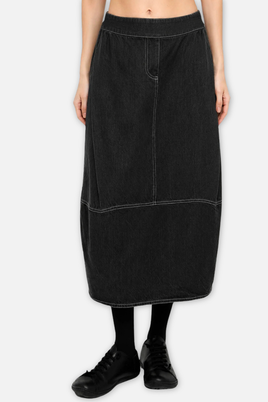 Urban Barrel Denim Skirt - Black Denim