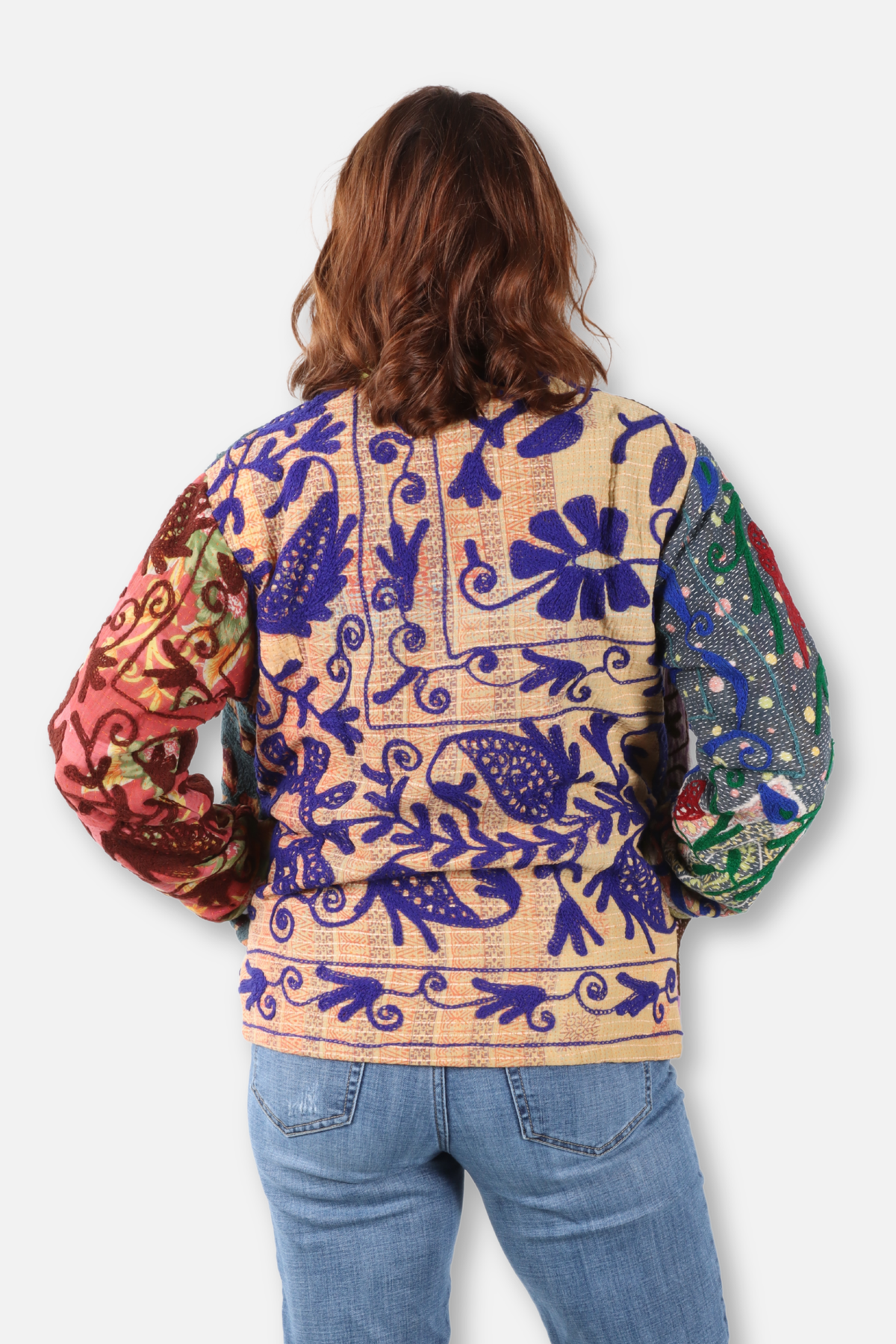 Short Vintage Kantha Jacket - Multi Color #2
