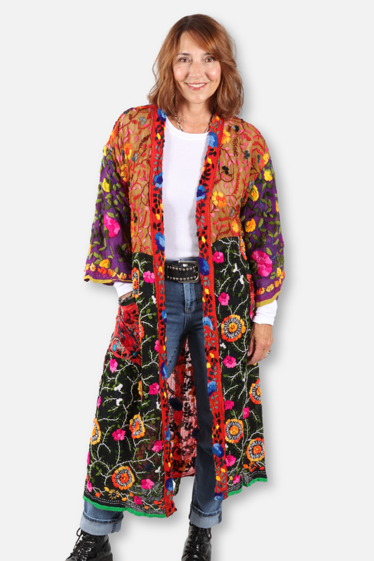 Embroidered Georgette Duster - Multi #1