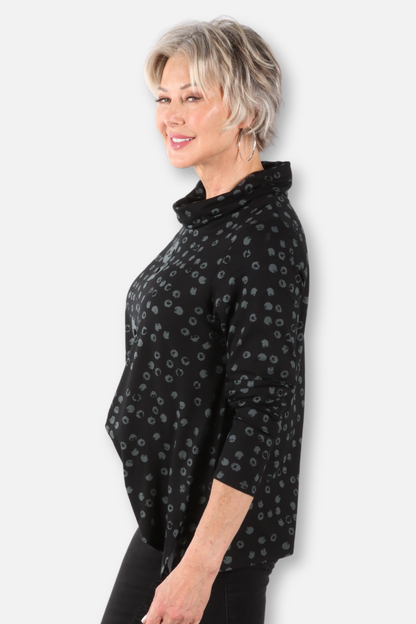 East Side Cowl Pullover - Black & Grey