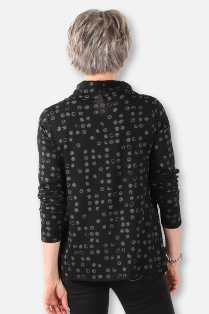 East Side Cowl Pullover - Black & Grey