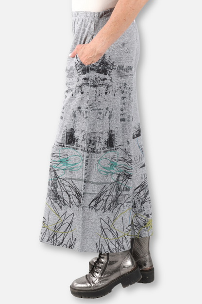 Secret Print Knit Pant - Grey