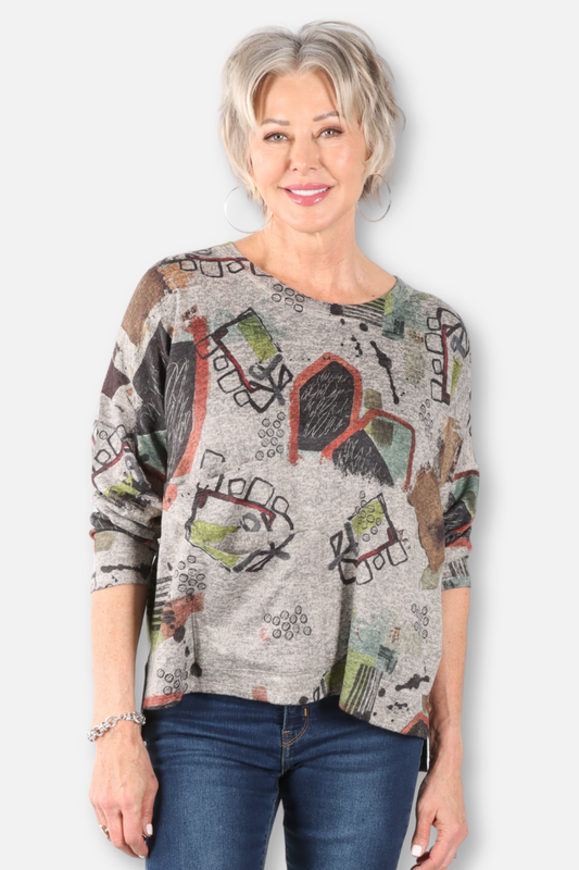 Rocky Road Knit Top - Grey