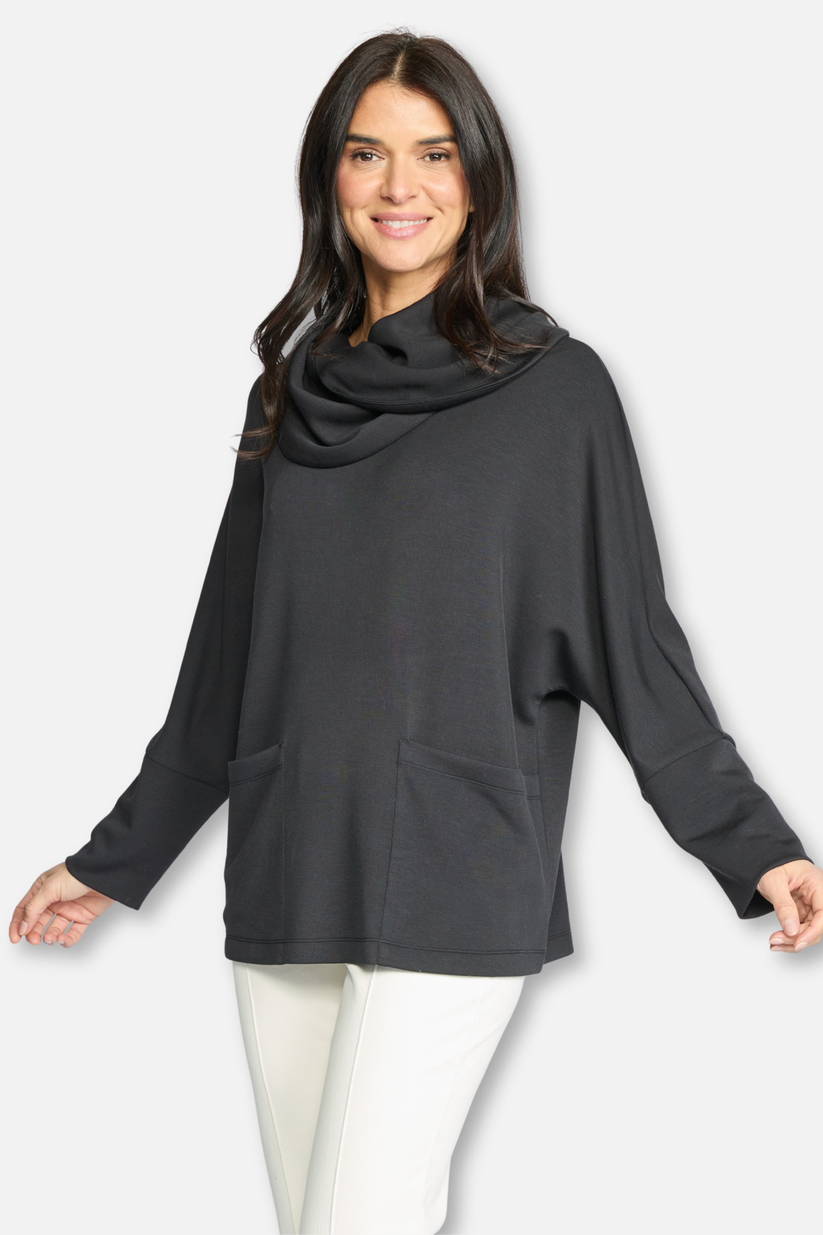 Cowl Neck Tunic - Black