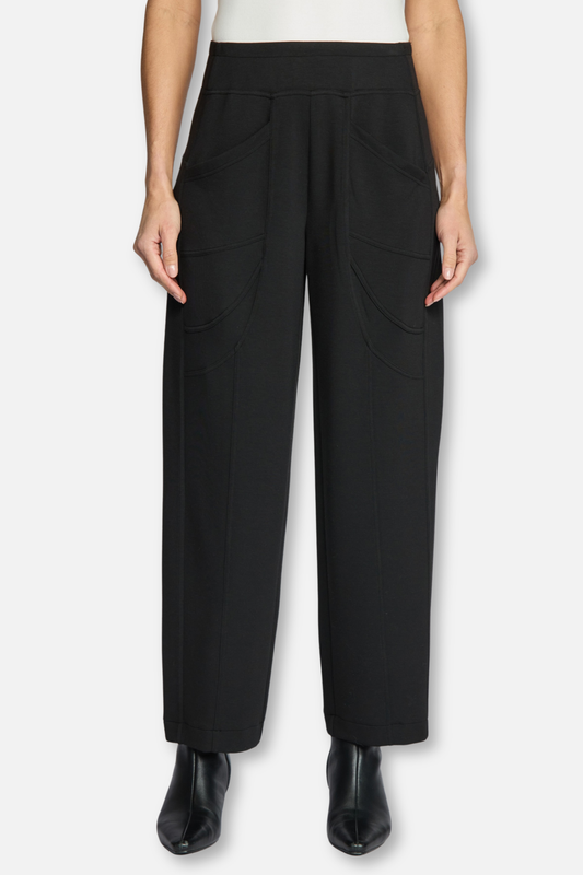 Border Stitch Travel Pant - Black