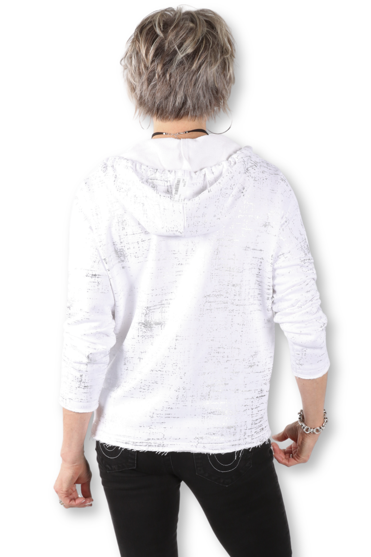 Artful Zip Hoodie - White
