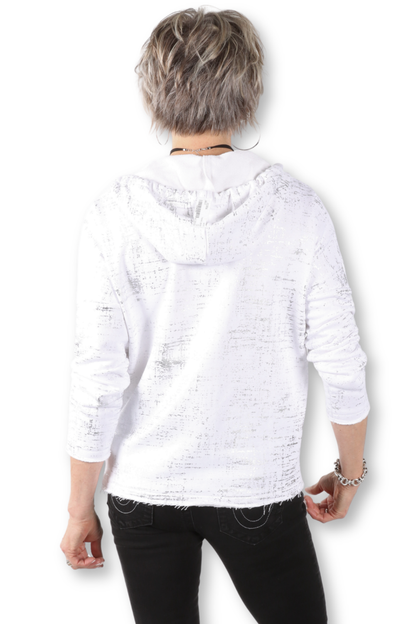 Artful Zip Hoodie - White