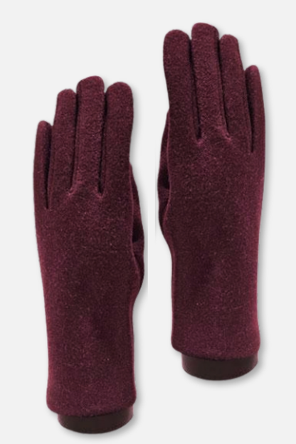 Soft Knit Touch Gloves - Wine