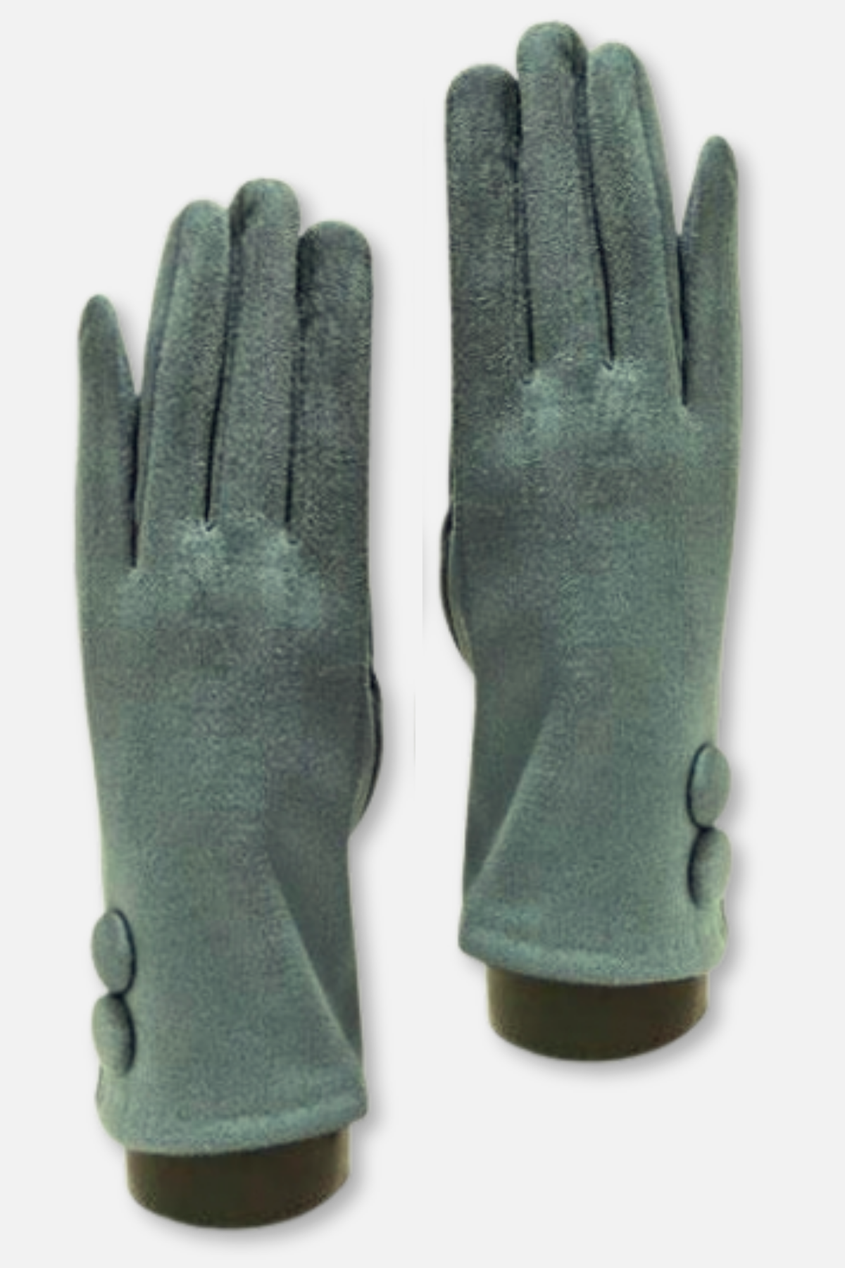 Two Button Sueded Gloves - Blue Teal