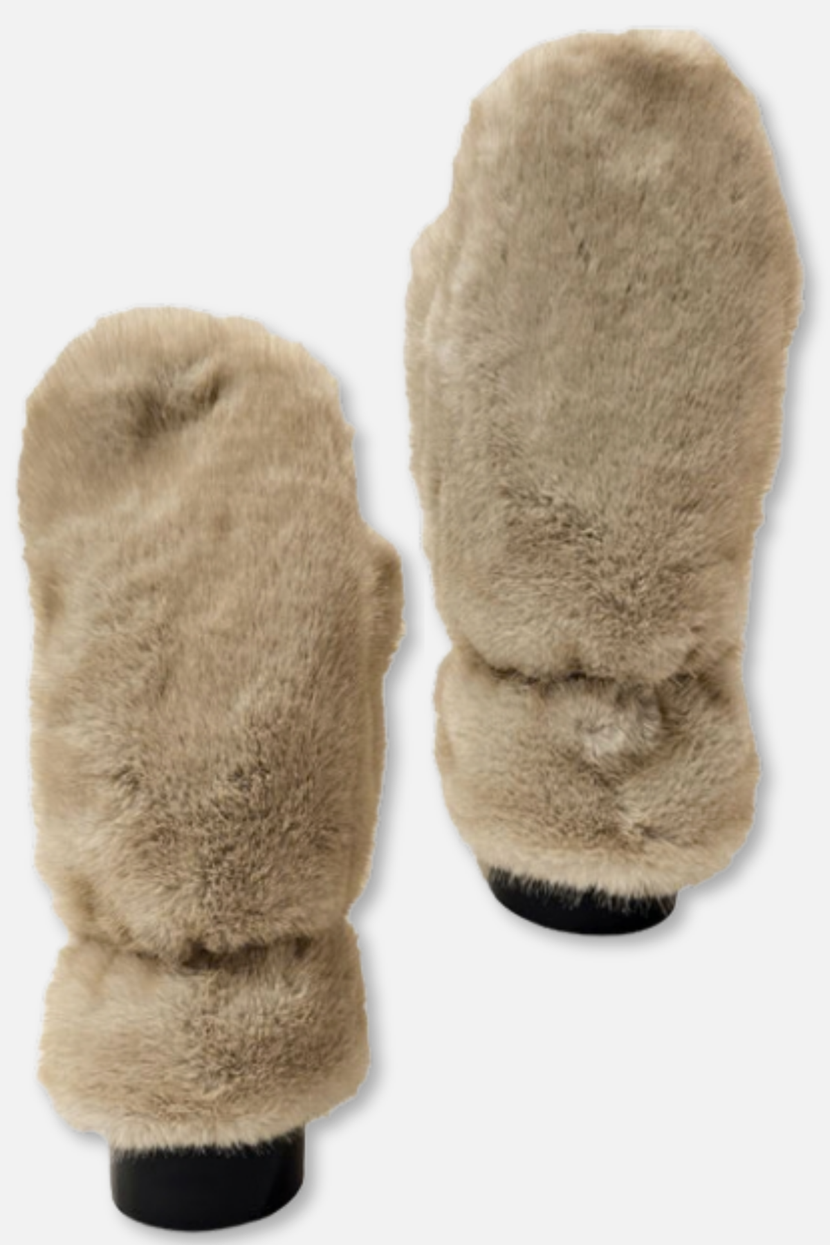 Soft Faux Fur Mittens - Off White
