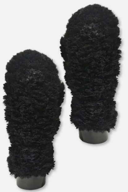 Lamb Textured Mittens - Black