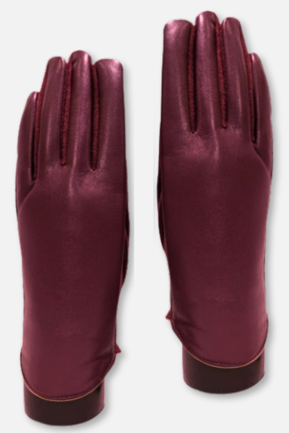 Vegan Leather Texting Gloves - Wine