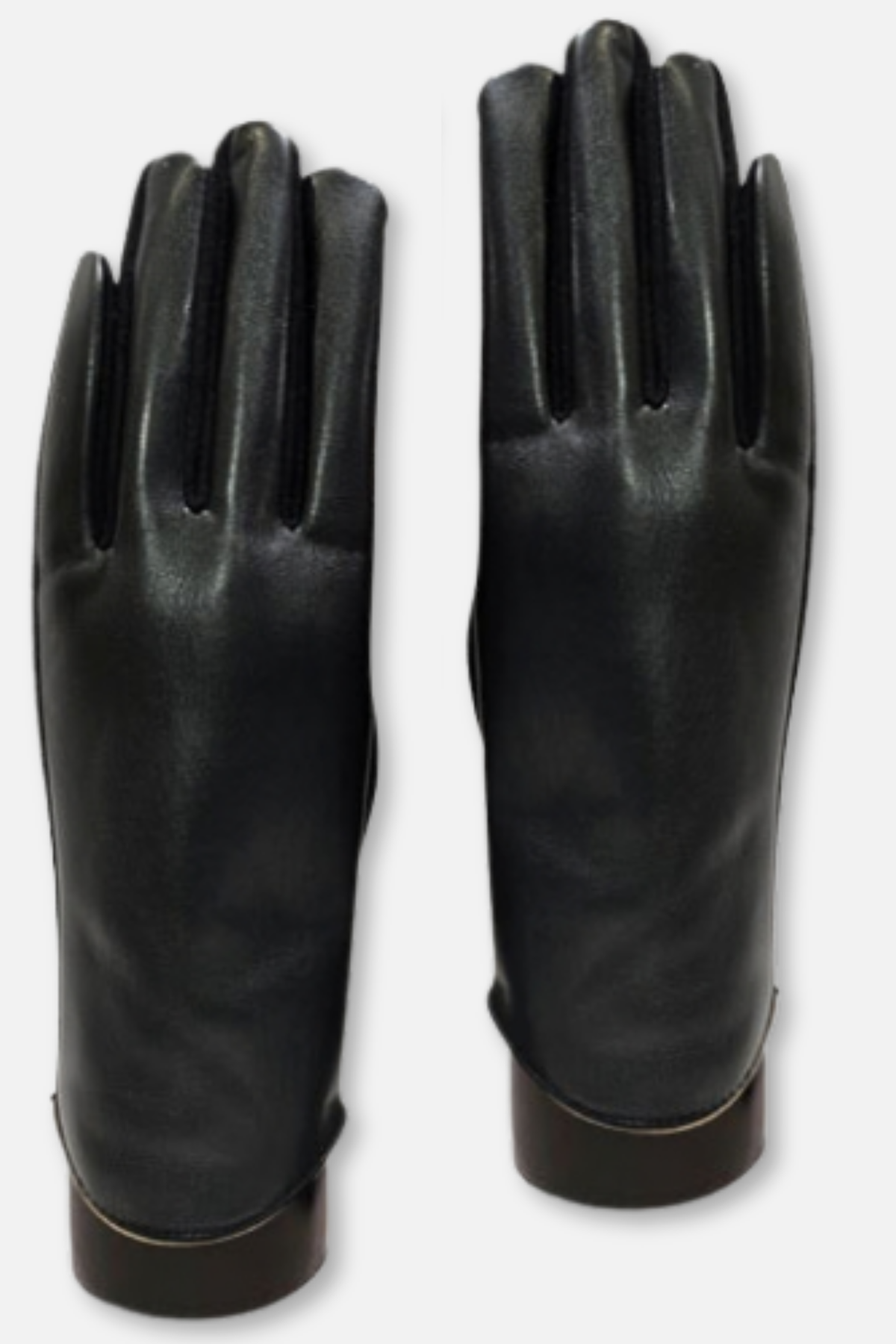 Vegan Leather Texting Gloves - Black