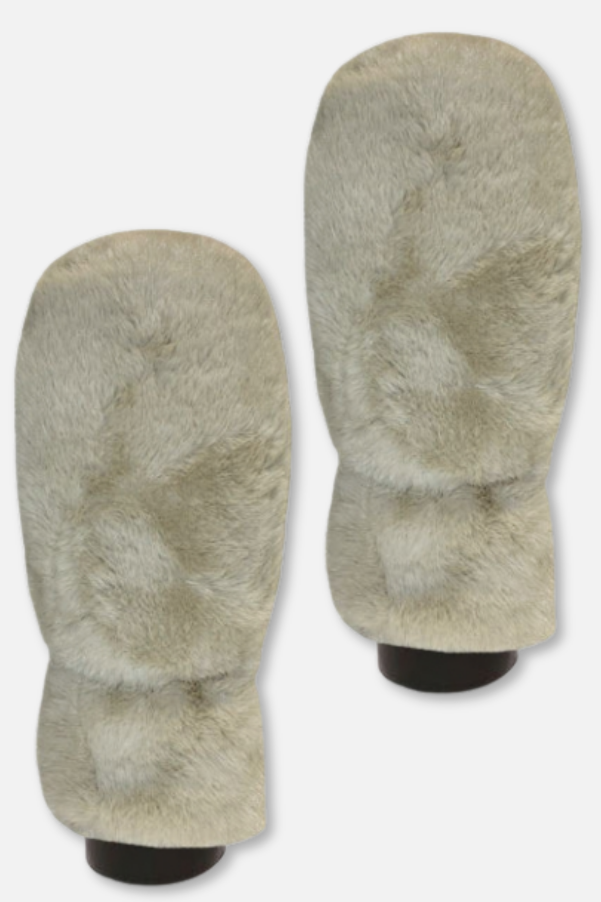 Minkie Faux Fur Mittens - White