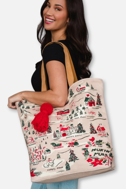 Holiday Tote Bag - Christmas Village 