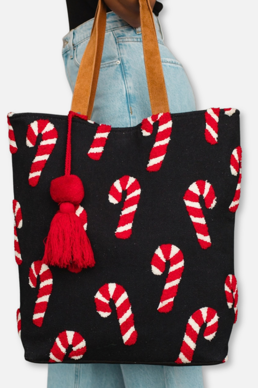 Holiday Tote Bag - Candy Canes