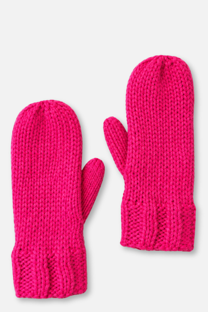 Winter Knit Mittens - Pink Knit