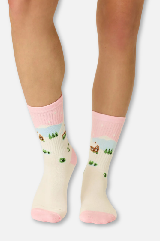 Winter Village Rib Socks - Ivory