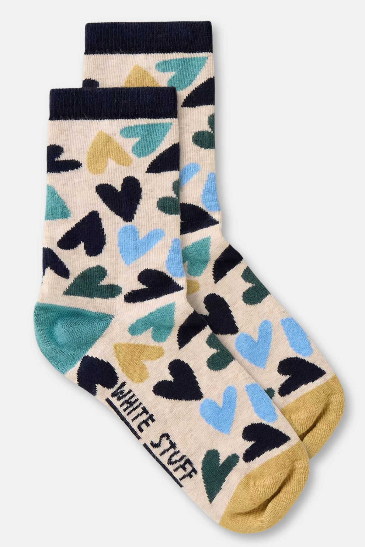 All Over Hearts Socks - Grey Multi