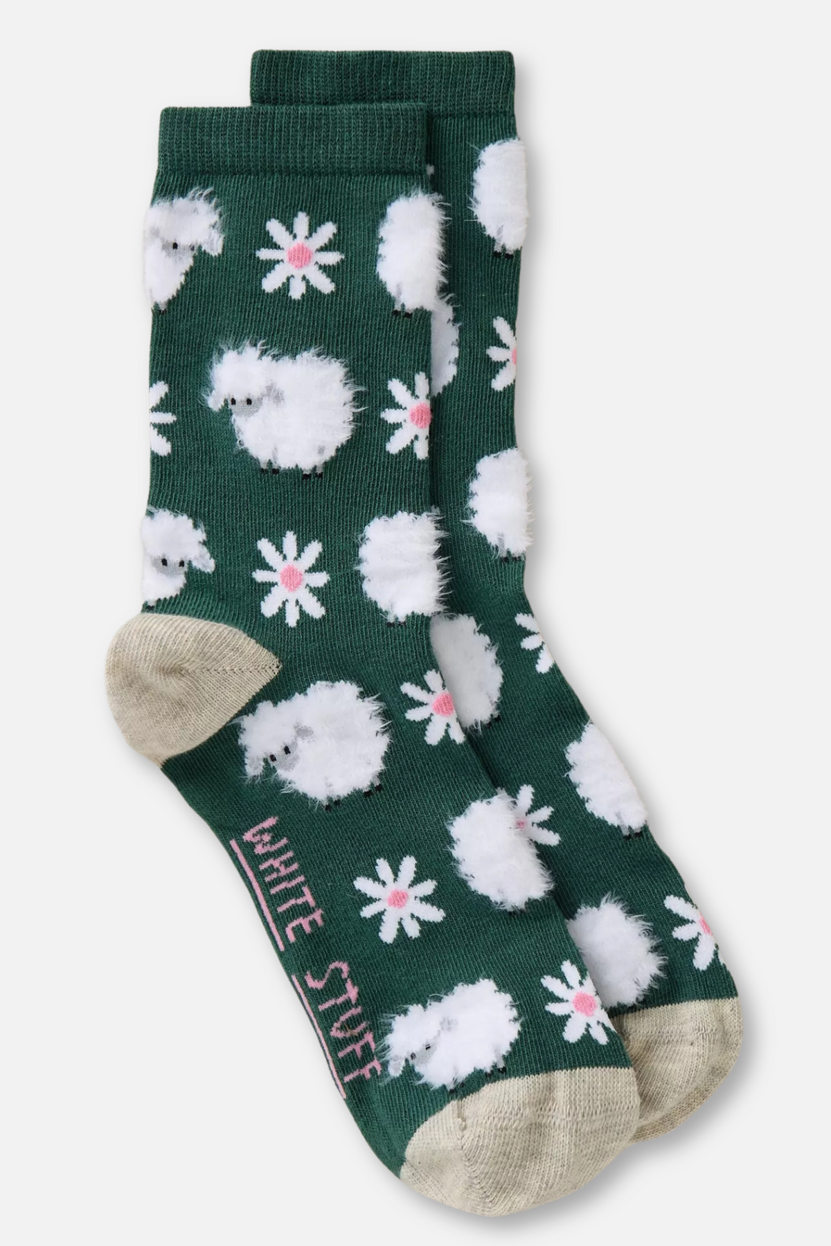 Fluffy Sheep Socks - Dark Green