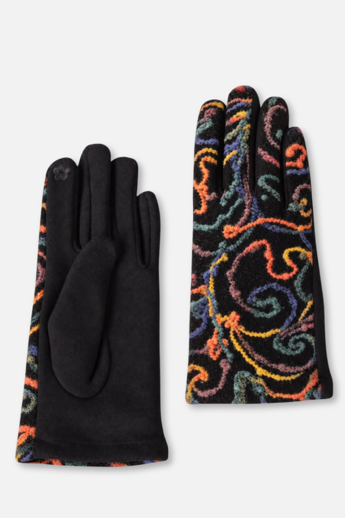 Yarn Swish Texting Gloves - Black Multi