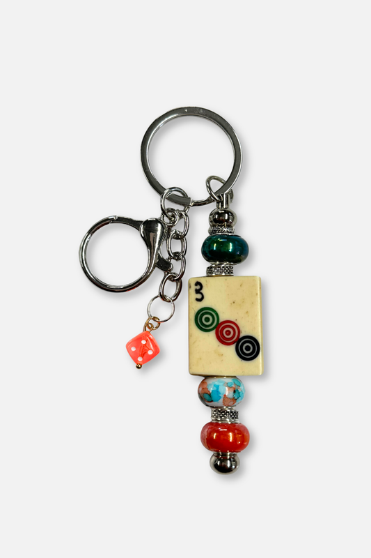 Vintage Mah-Jongg Tile Key Chain #1