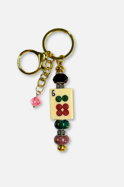 Vintage Mah-Jongg Tile Key Chain #13