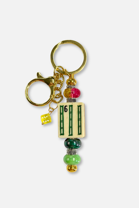 Vintage Mah-Jongg Tile Key Chain #11