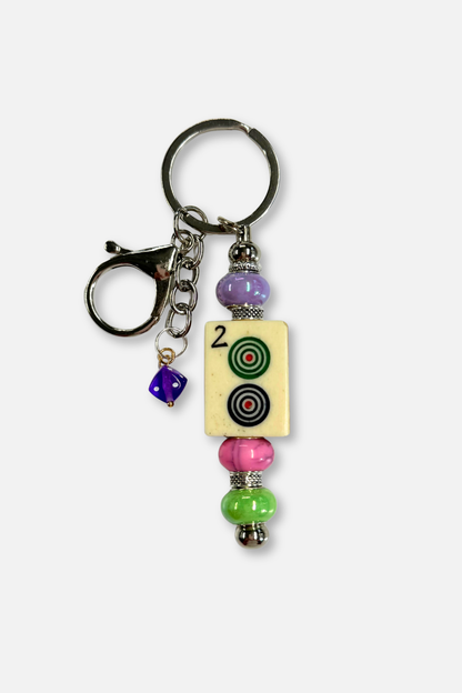 Vintage Mah-Jongg Tile Key Chain #10