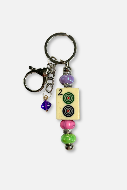 Vintage Mah-Jongg Tile Key Chain #10