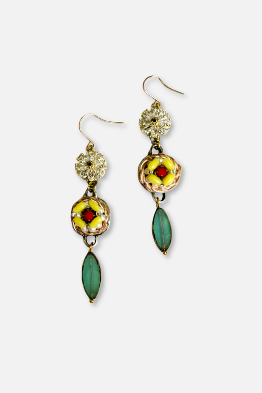 Sparkling Hibiscus Earrings