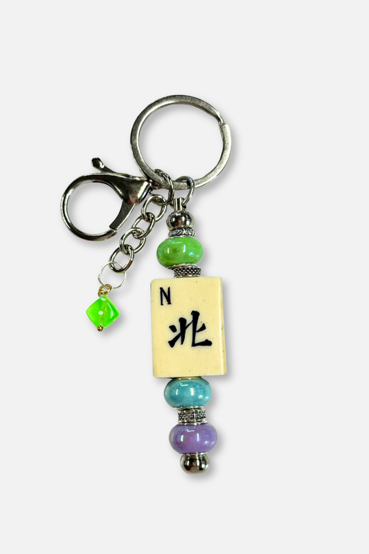 Vintage Mah-Jongg Tile Key Chain #23