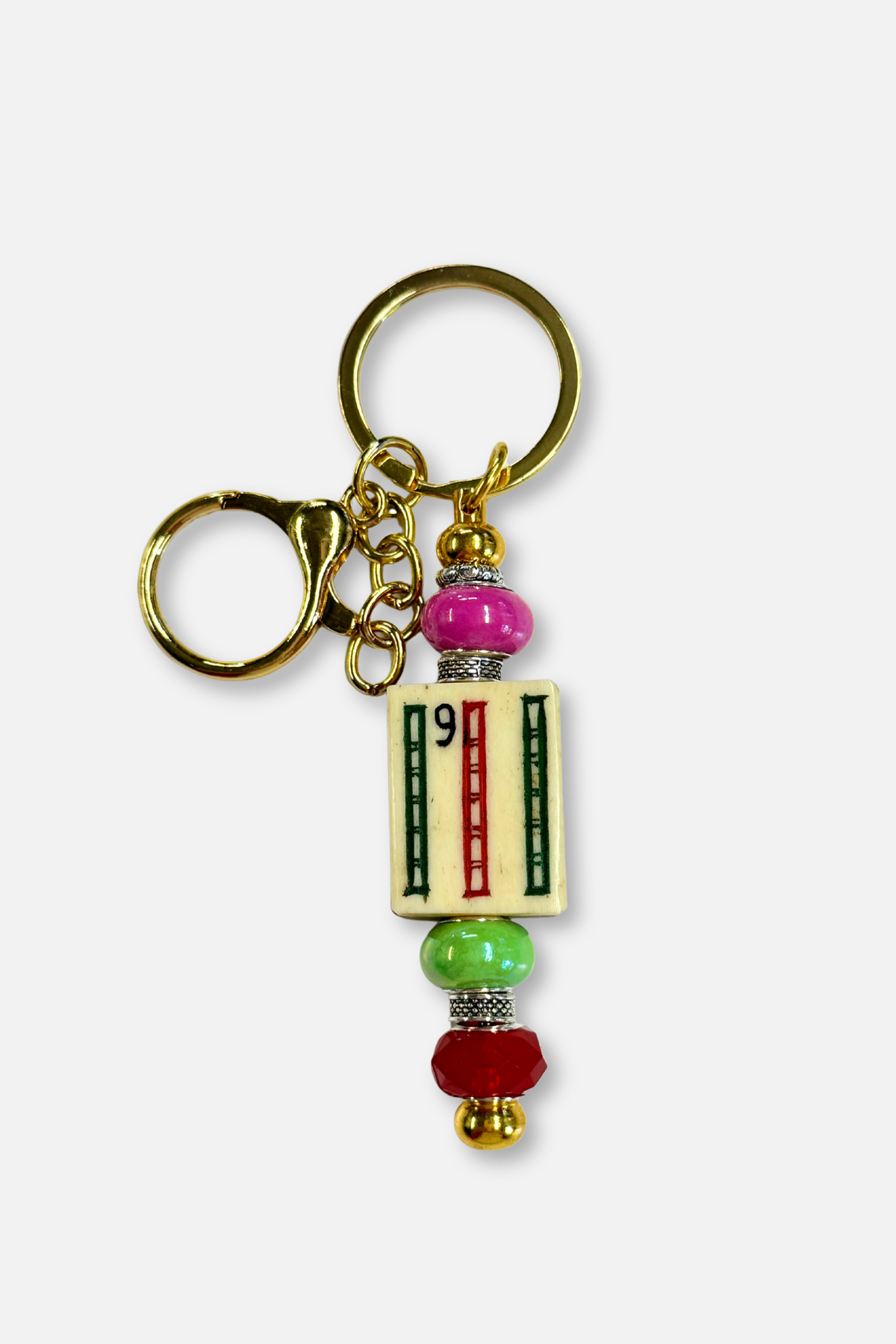 Vintage Mah-Jongg Tile Key Chain #20