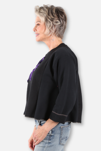 Big Flower Sweatshirt Black #1
