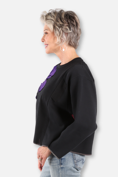 Big Flower Sweatshirt Black #2