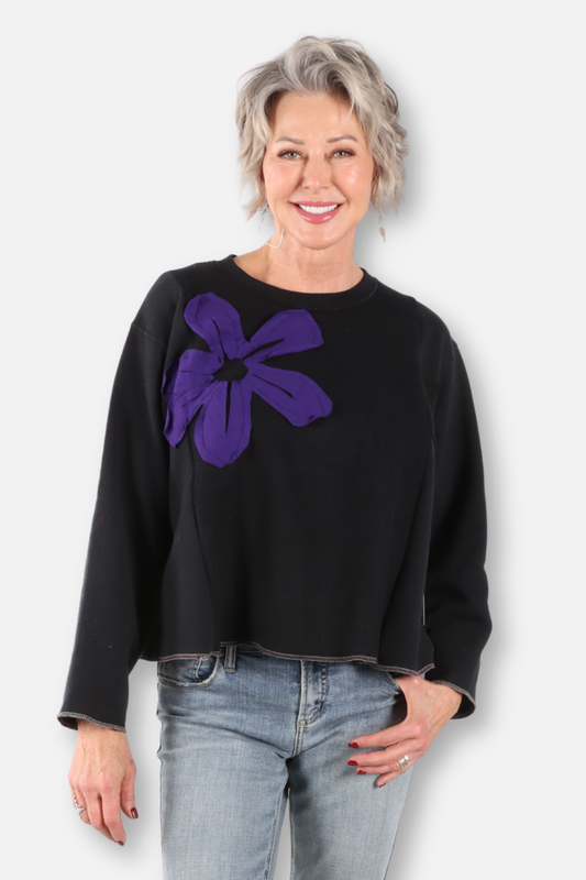 Big Flower Sweatshirt Black #2