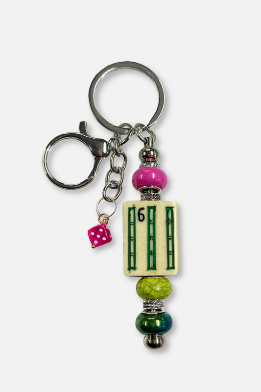 Vintage Mah-Jongg Tile Key Chain #18