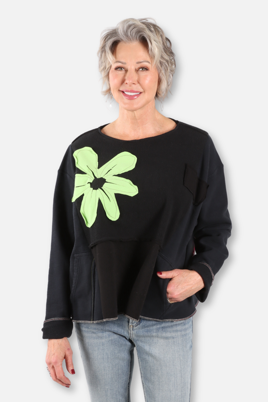 Big Flower Sweatshirt Black #3