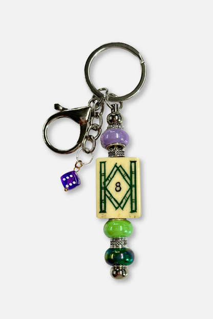 Vintage Mah-Jongg Tile Key Chain #19