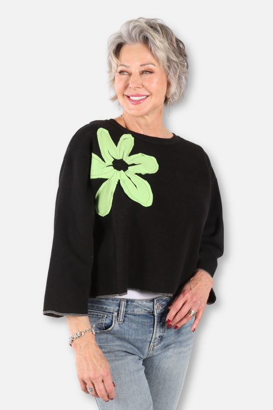 Big Flower Sweatshirt Black #4