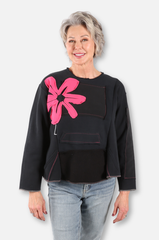 Big Flower Sweatshirt Black #5