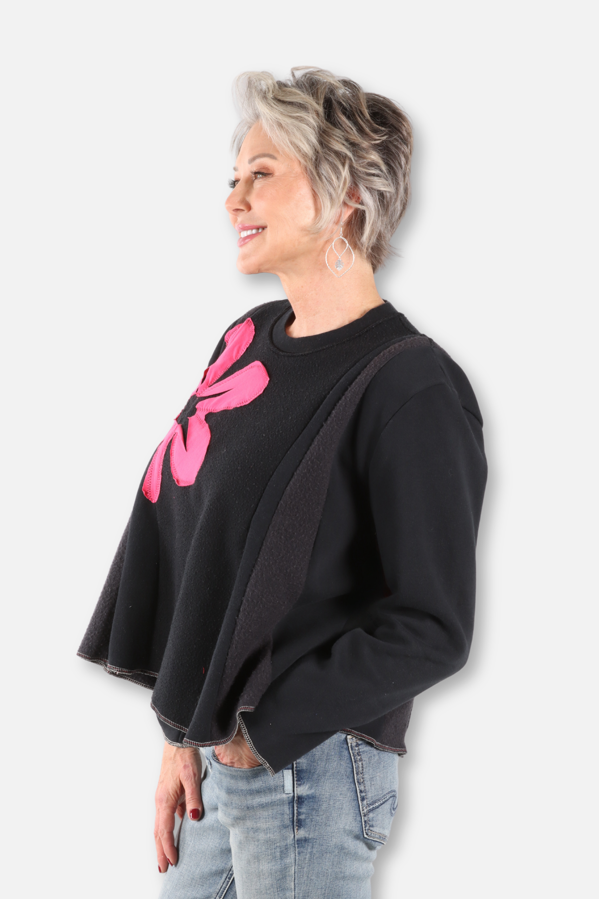 Big Flower Sweatshirt Black #6
