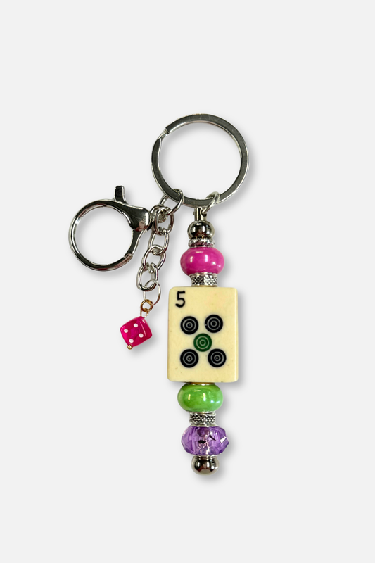 Vintage Mah-Jongg Tile Key Chain #17