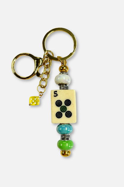 Vintage Mah-Jongg Tile Key Chain #16