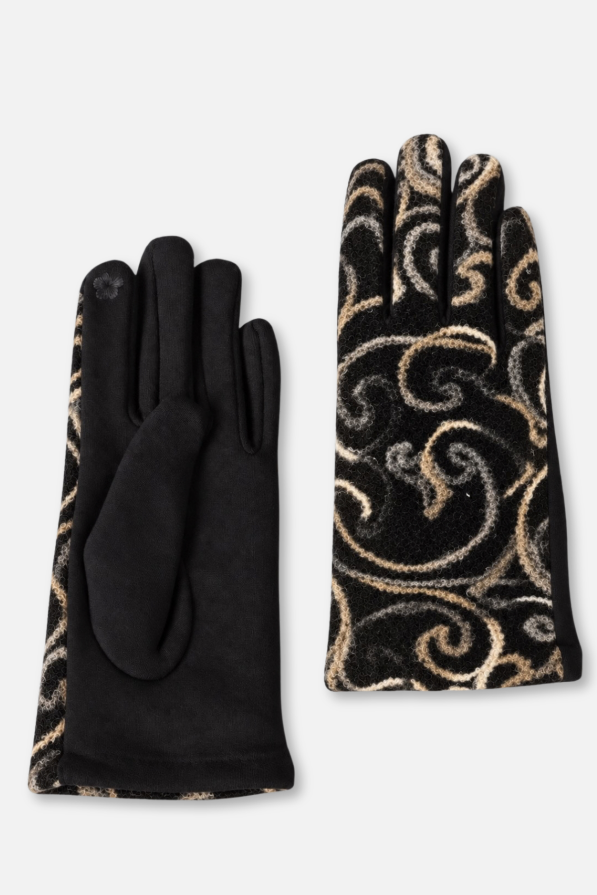 Yarn Swish Texting Gloves - Black & Gray