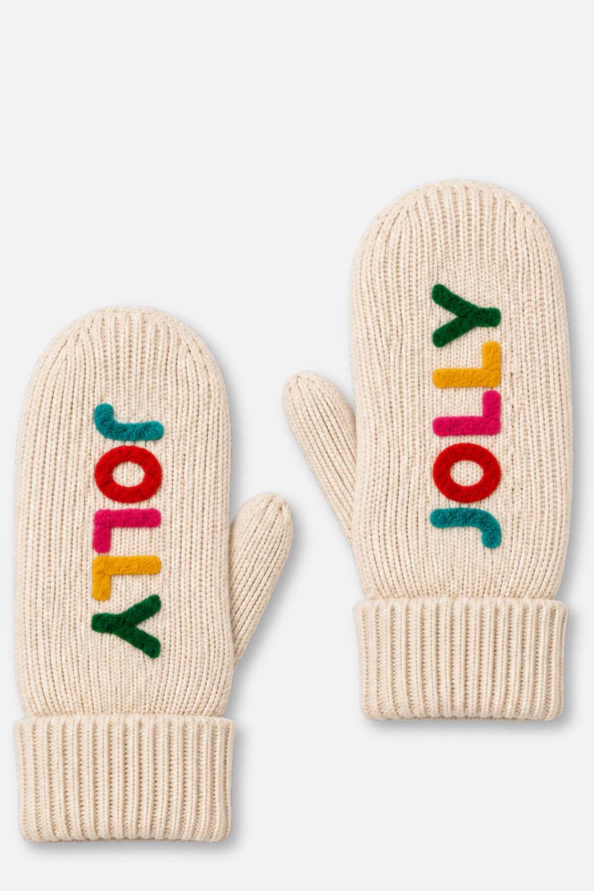 Winter Knit Mittens - Jolly Beige