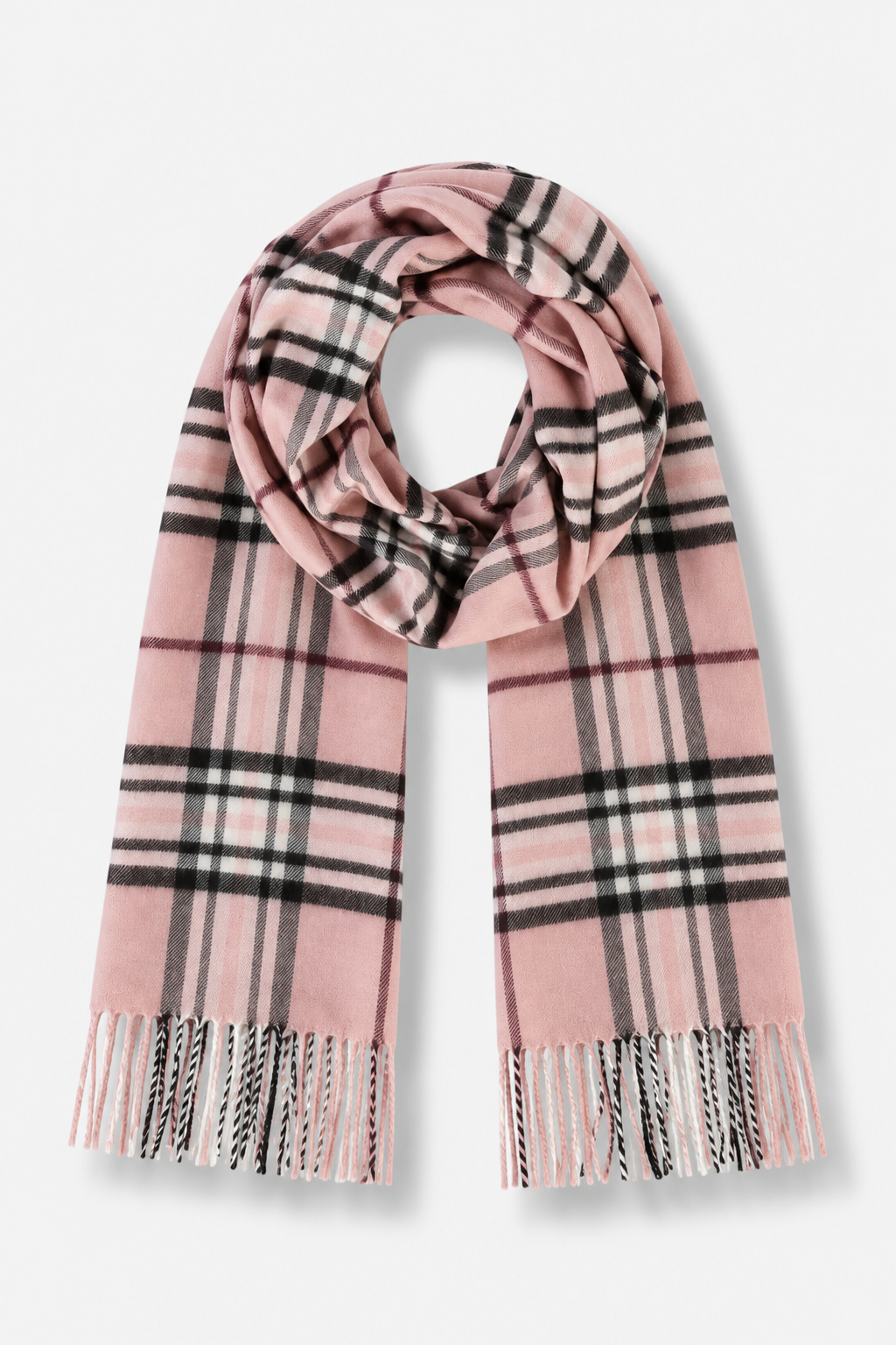Plaid Cashmink Scarf - Light Rose